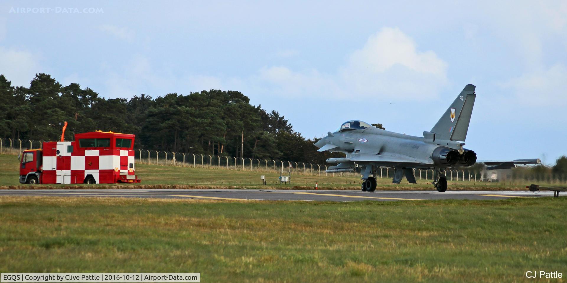 RAF Lossiemouth Airport, Lossiemouth, Scotland United Kingdom (EGQS) - Airfield action at RAF Lossiemouth EGQS during Exercise Joint Warrior 16-2. Flight Ops caravan at Rwy 05 threshold.