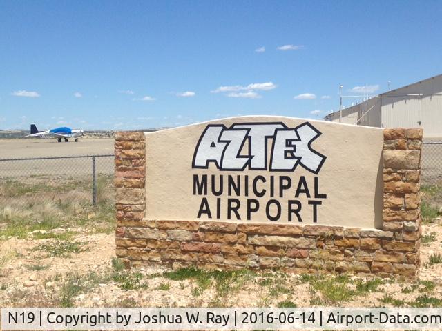 Aztec Municipal Airport (N19) - This is the new Aztec Municipal Airport sign designed and constructed by Ed Kotyk. 