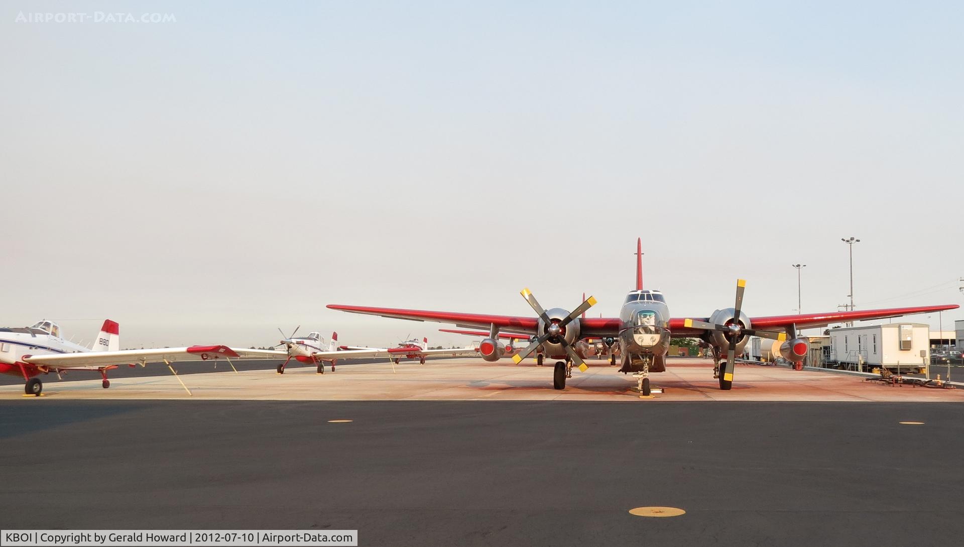 Boise Air Terminal/gowen Fld Airport (BOI) - Fire fighting aircraft on NIFC ramp at sunrise.