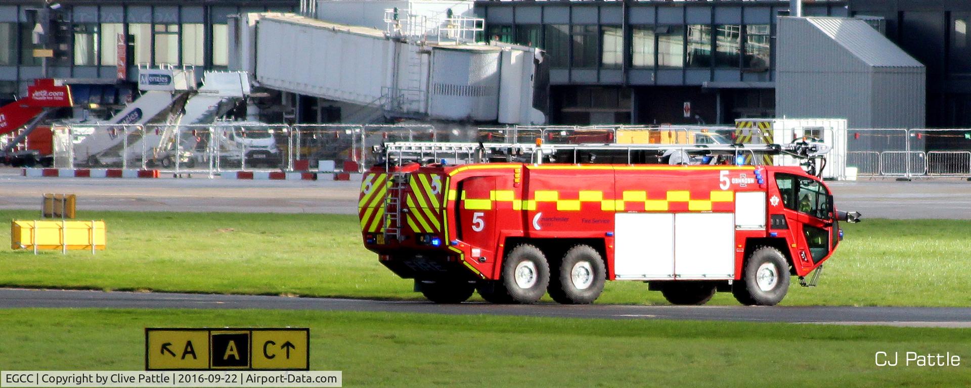Manchester Airport, Manchester, England United Kingdom (EGCC) - Fire and rescue tender at EGCC