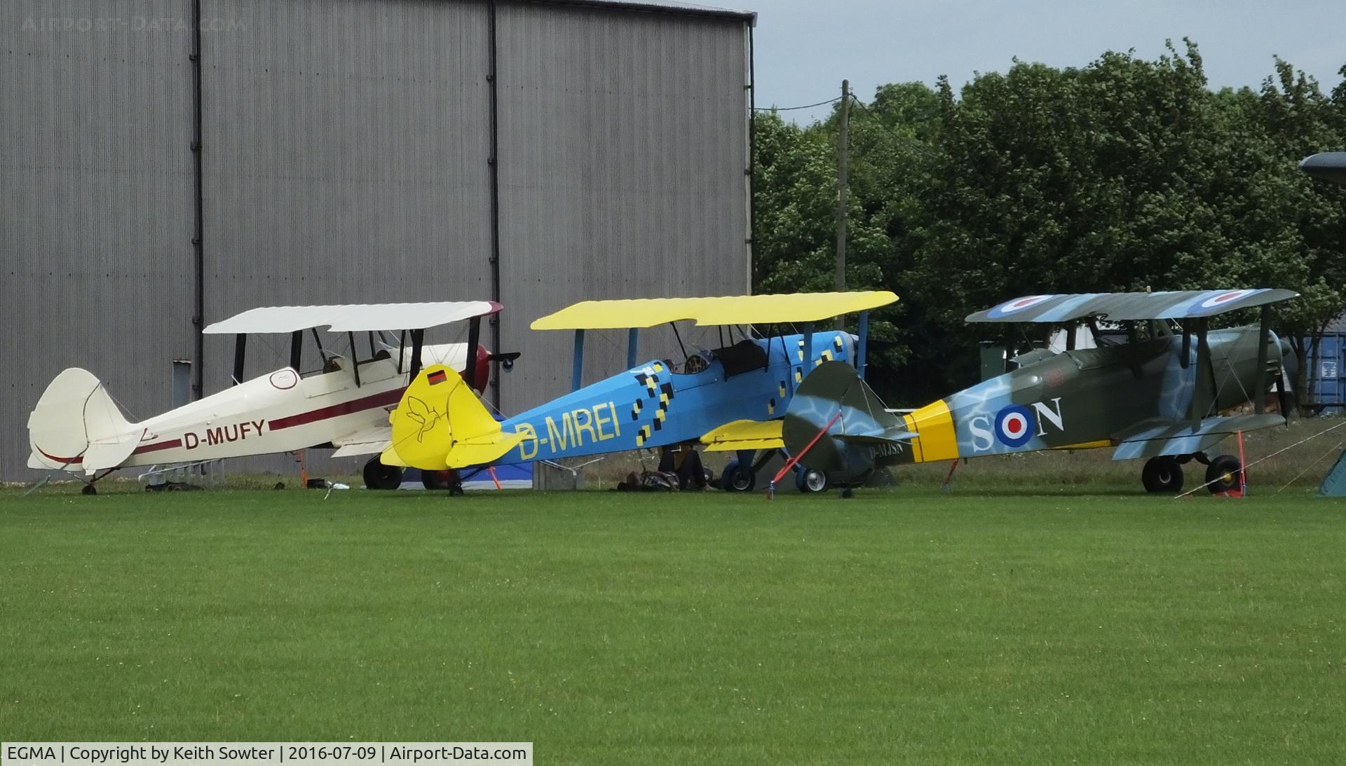 Fowlmere Airport, Cambridge, England United Kingdom (EGMA) - visiting aircraft parked beside the hangar