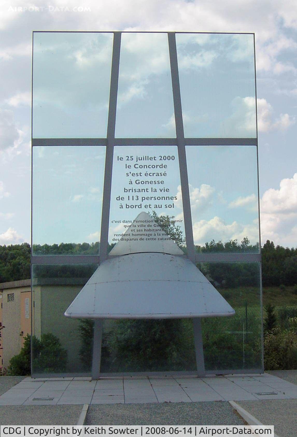 Paris Charles de Gaulle Airport (Roissy Airport), Paris France (CDG) - Memorial at the crash site at Gonesse to the tragic crash of Concorde after take off from Le norget