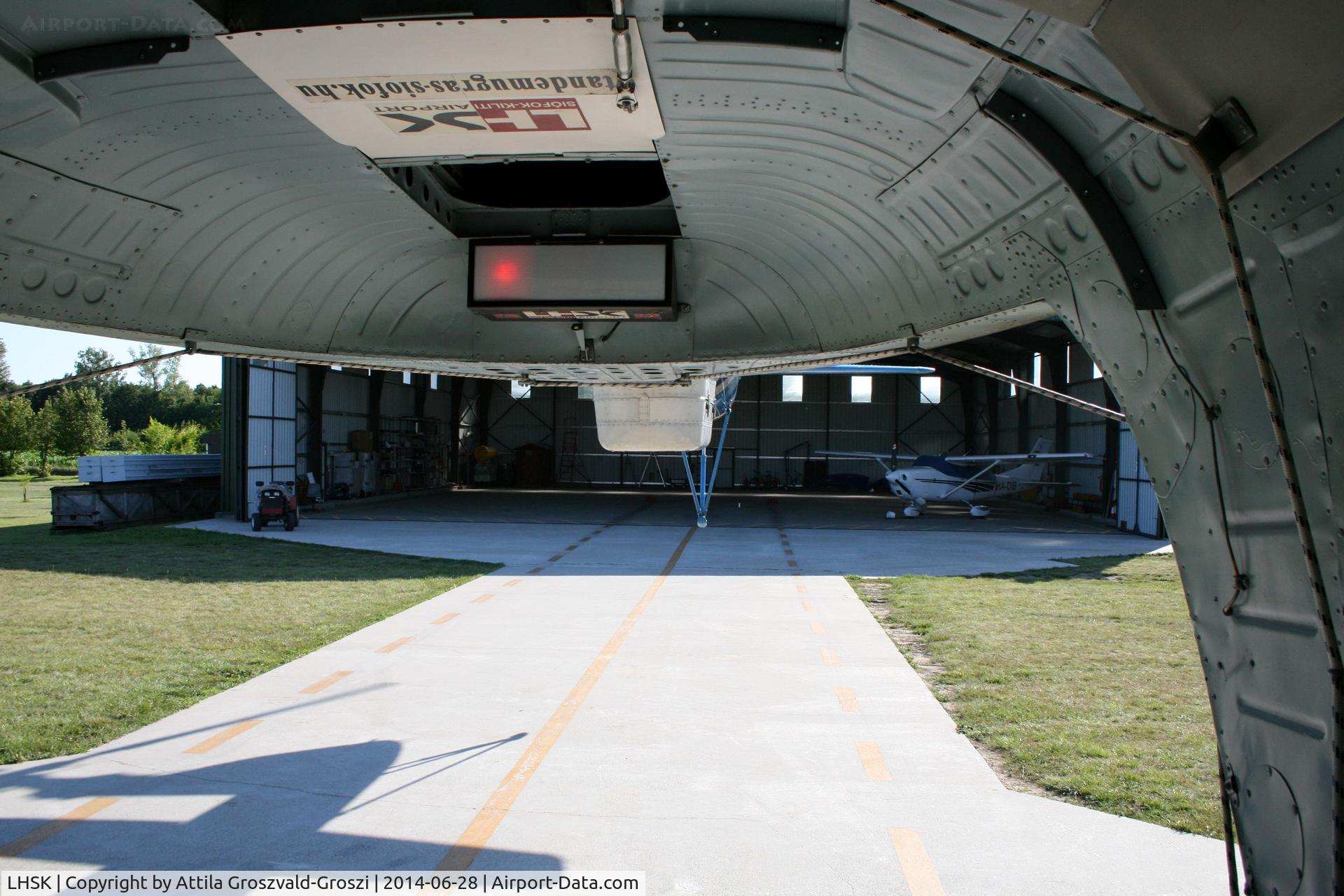 LHSK Airport - Siófok-Kiliti Airport, Hungary. Helicopter hangar.