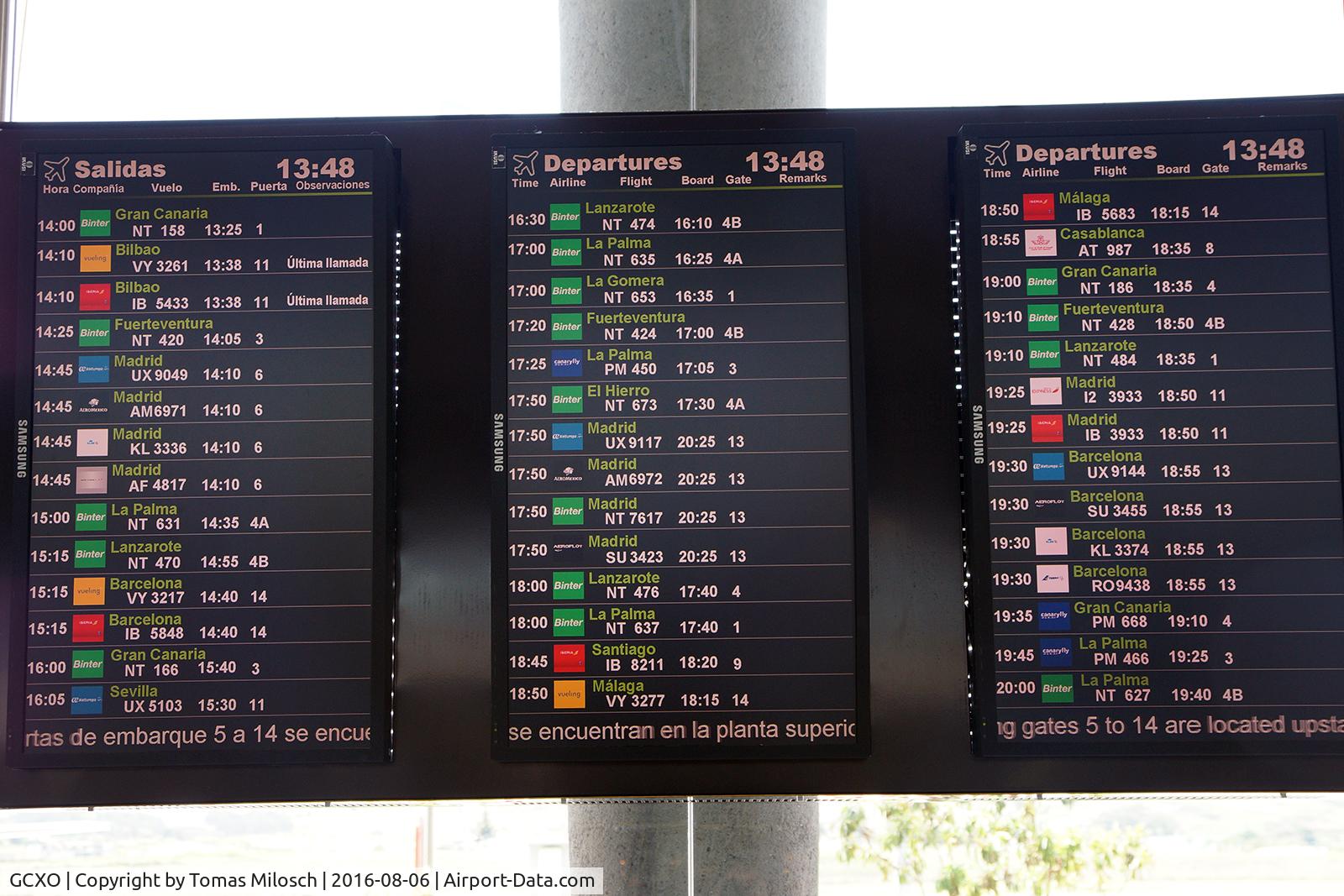 Tenerife North Airport (Los Rodeos), Tenerife Spain (GCXO) - Binter is the dominating Airline at TFN. Then you see lots of code share flights.
