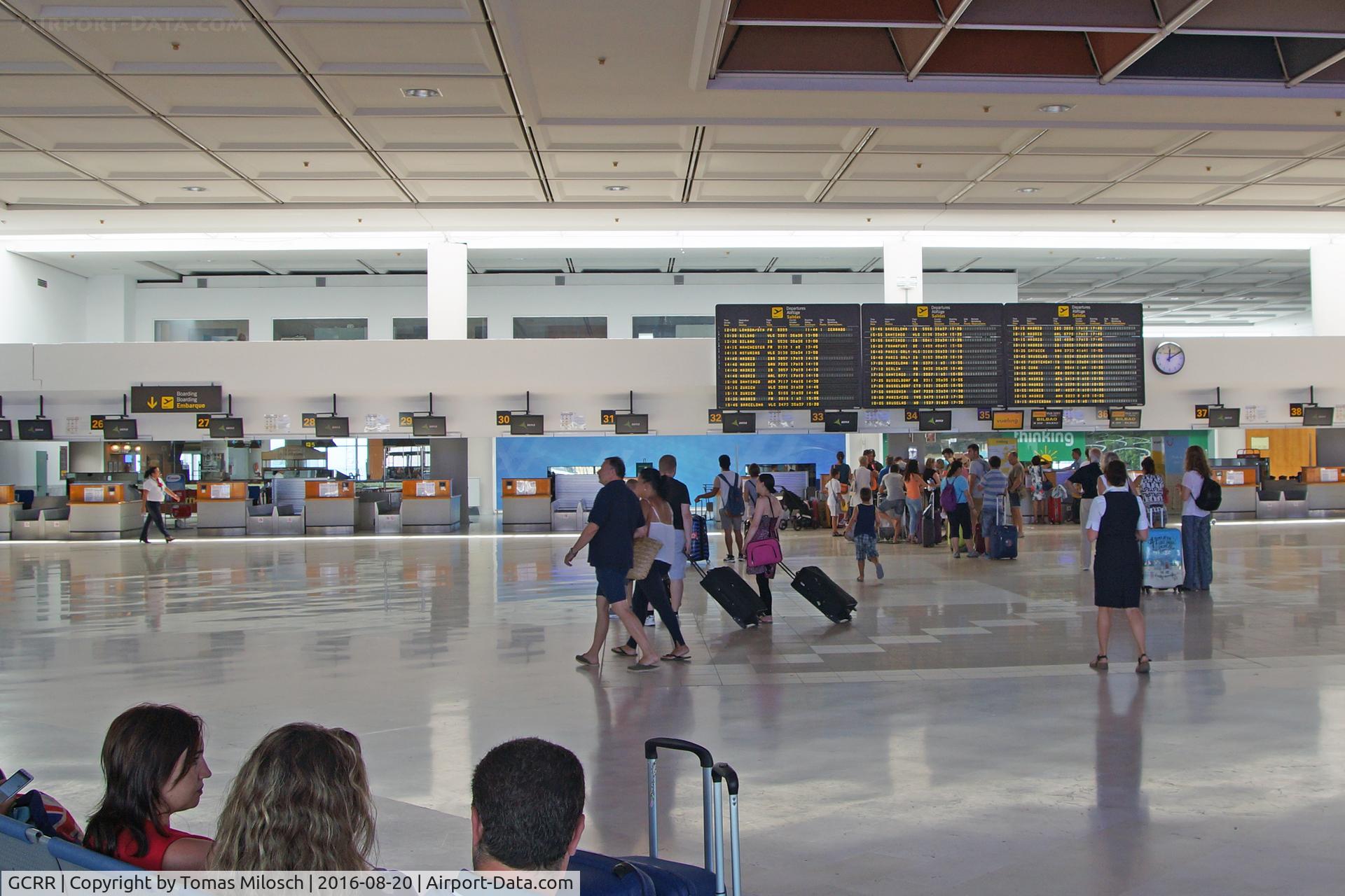 Arrecife Airport (Lanzarote Airport), Arrecife Spain (GCRR) - Departure hall at ACE