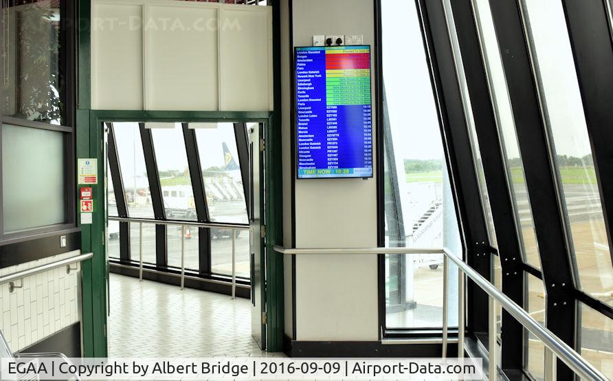 Belfast International Airport, Belfast, Northern Ireland United Kingdom (EGAA) - Part of the viewing gallery at Belfast International.