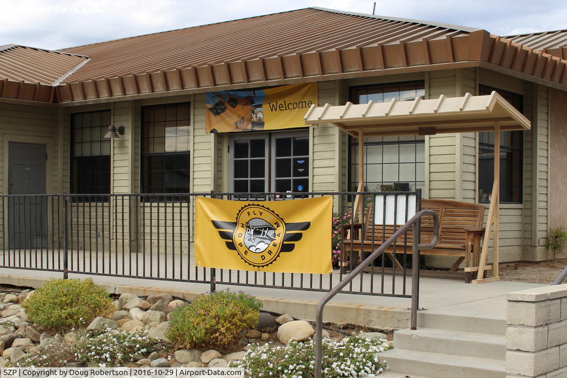 Santa Paula Airport (SZP) - Flight 126 Restaurant banner-FLY HOPE DREAM with great runway views.
