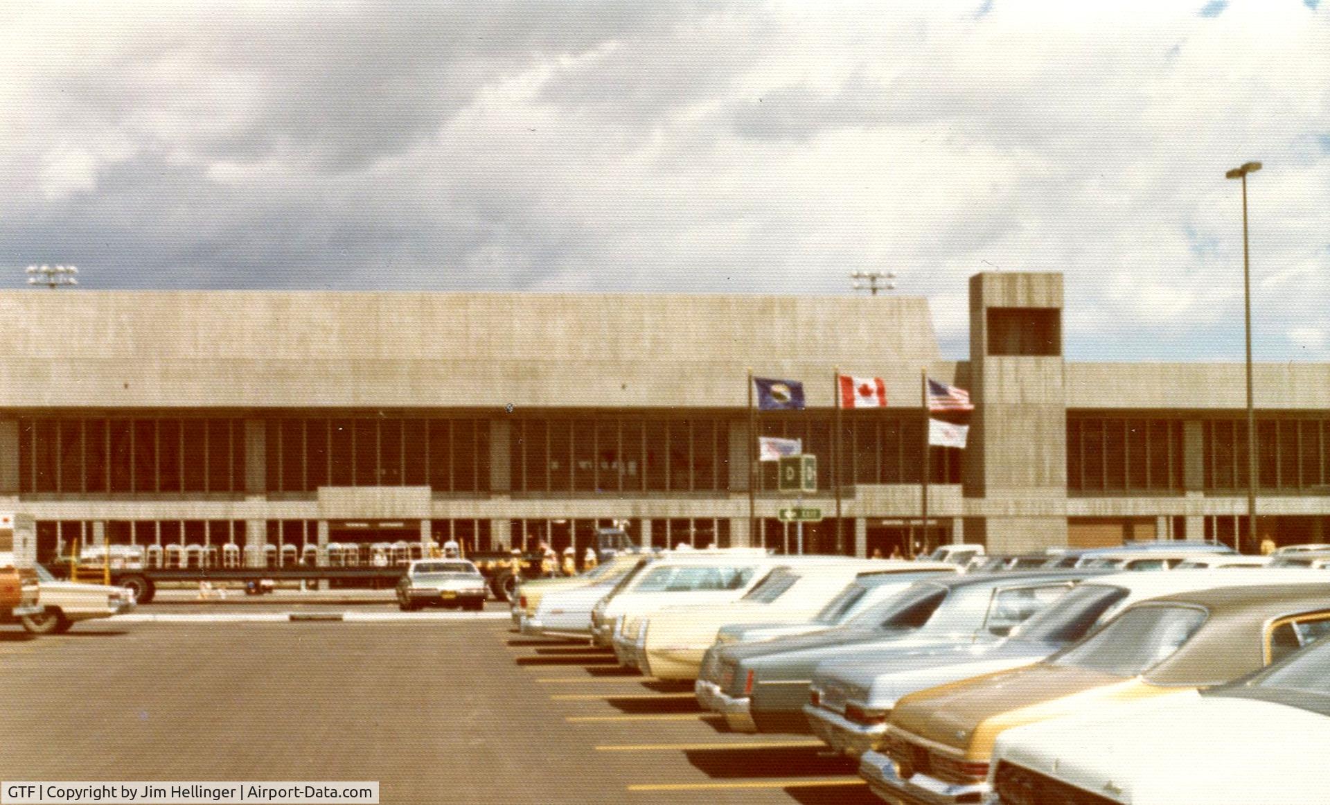 Great Falls International Airport (GTF) - Current terminal during a 1975 dedication ceremony.