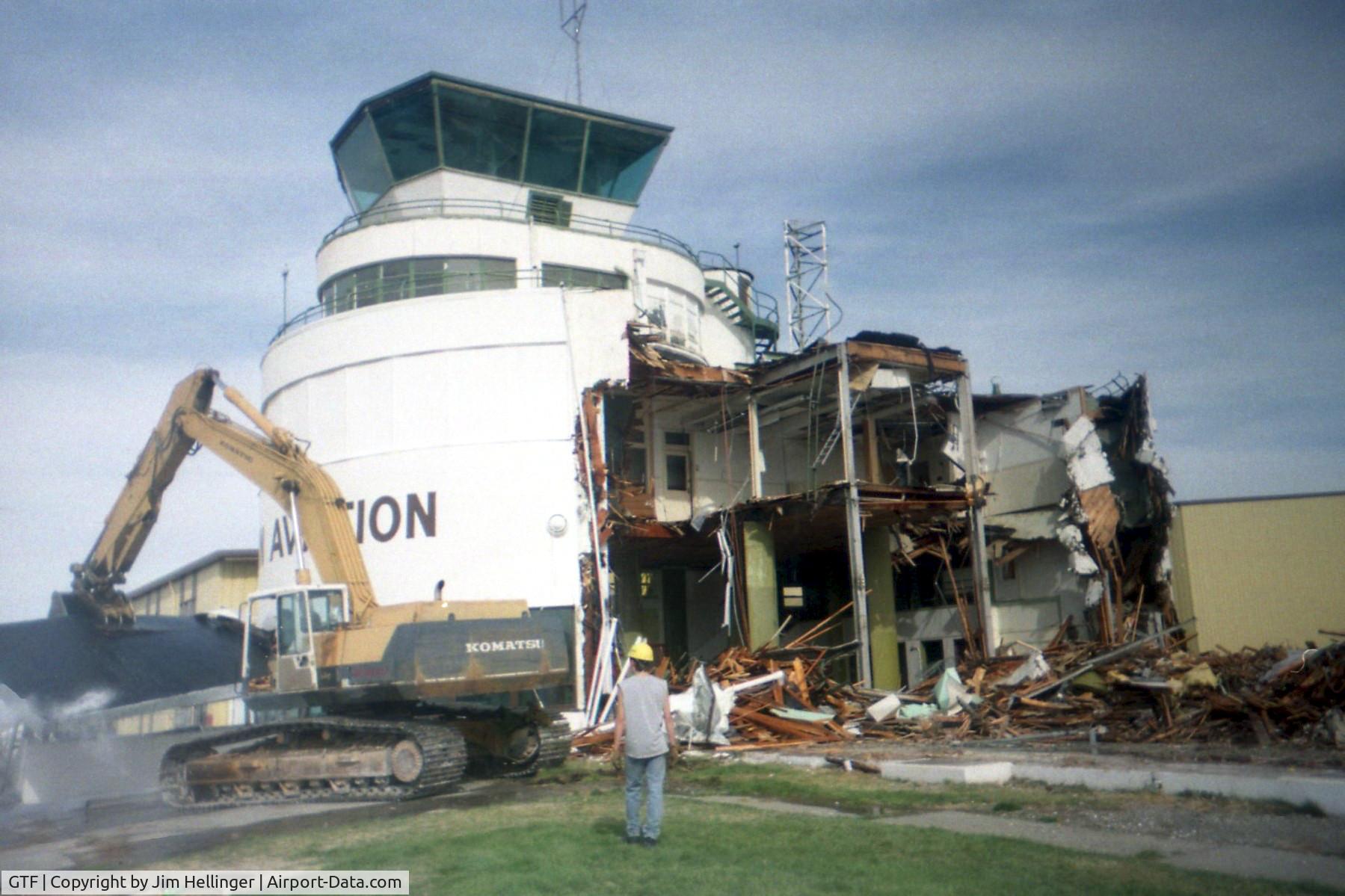 Great Falls International Airport (GTF) - Original GTF Art-Deco style terminal demolition in the late 1990's. I believe it was built in 1941.
