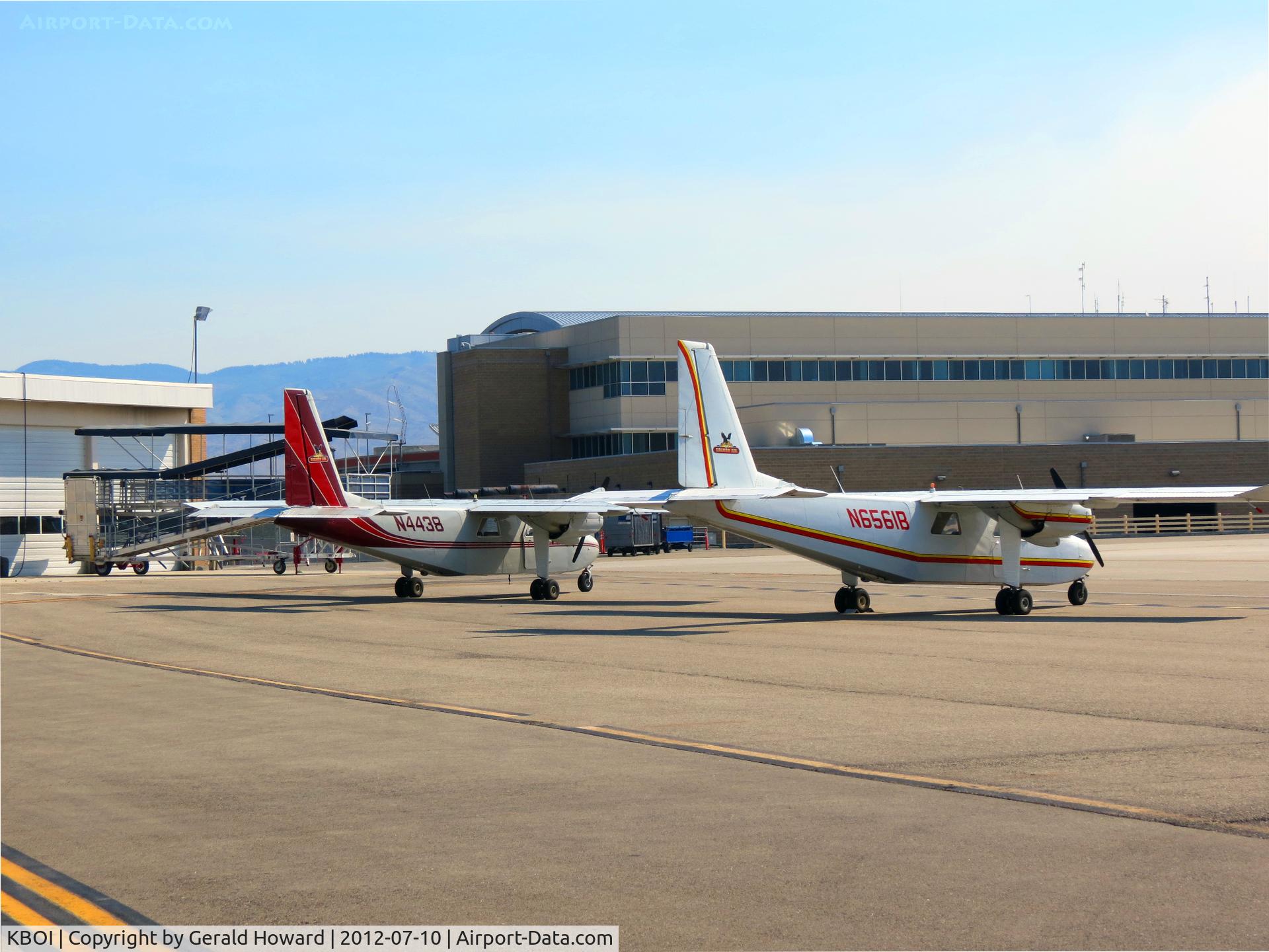Boise Air Terminal/gowen Fld Airport (BOI) - Two Islanders parked on back country ramp.