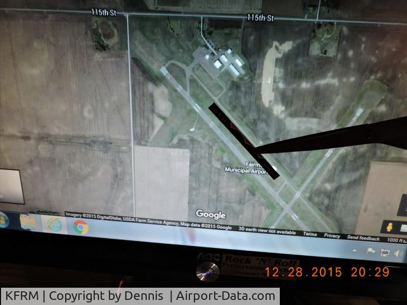 Fairmont Municipal Airport, Dark area denotes unofficial Ag Plane area
