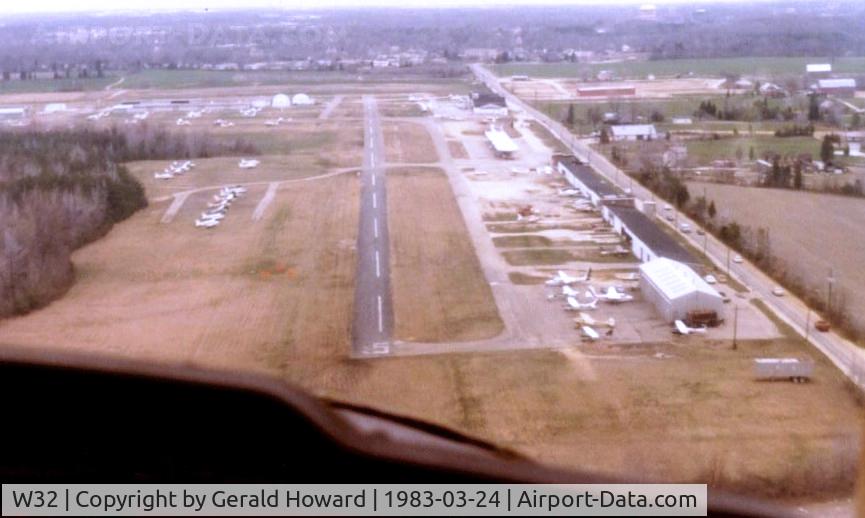 Washington Executive/hyde Field Airport (W32) - Landing in a C-152. Andrews AFB (ADW) is just 4 miles ahead. Yes, I know I'm a little high. Scanned from 35mm photo. Flying was easy in the 80s around Washington, D.C.