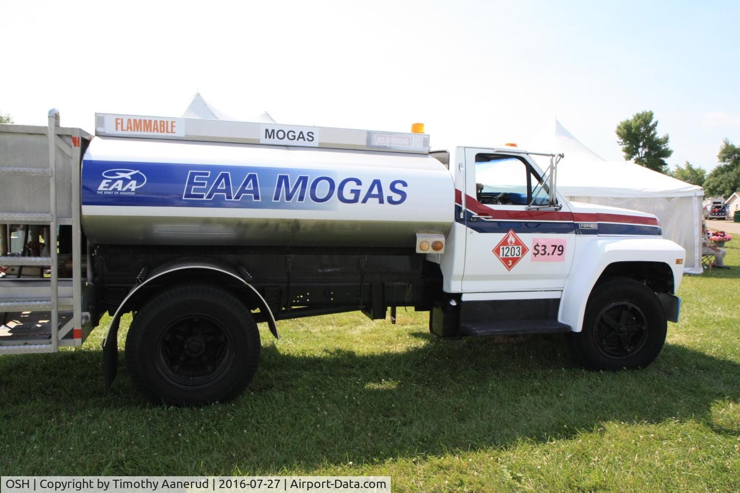 Wittman Regional Airport (OSH) - Auto Fuel was available for the first time at AirVenture.  EAA made it happen by buying the truck and leasing it to Basler.