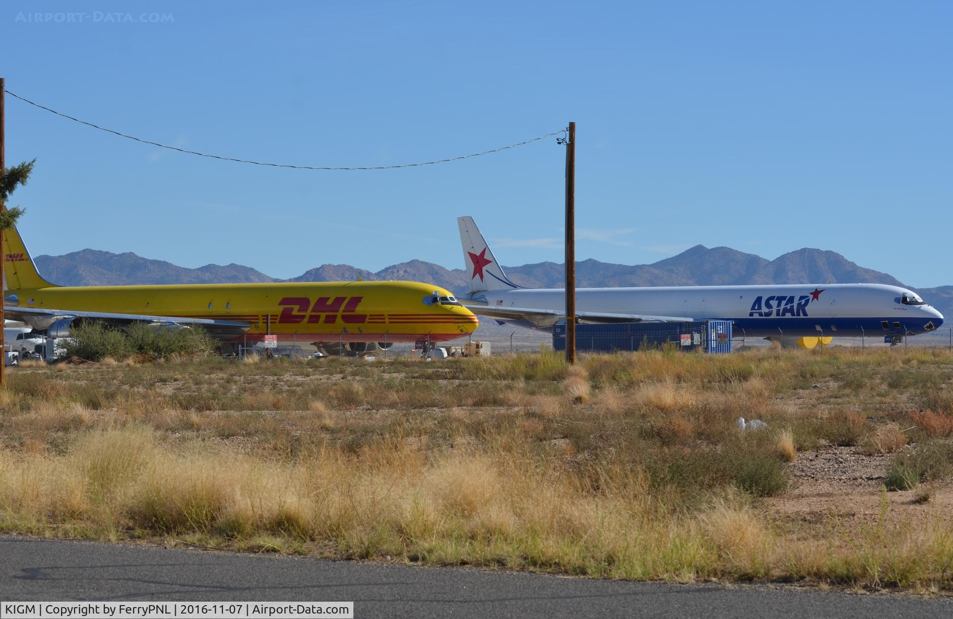 Kingman Airport (IGM) - DHL/ASTAR has some DC8's and A300 stored at Kingman, AZ.