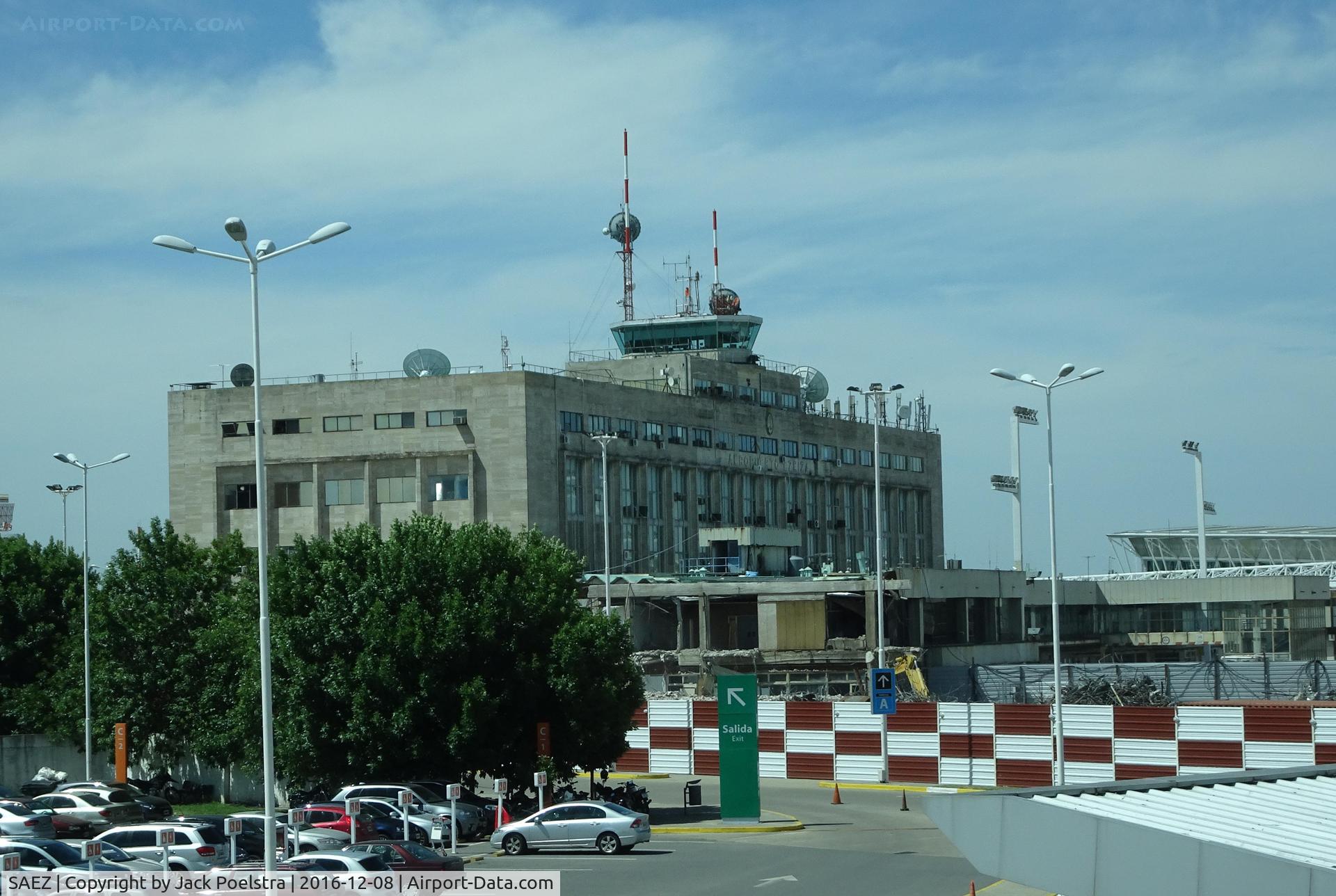 Ministro Pistarini International Airport (Ezeiza International Airport), Ezeiza, Buenos Aires Province Argentina (SAEZ) - Old Terminal B and traffic tower of EZE airport