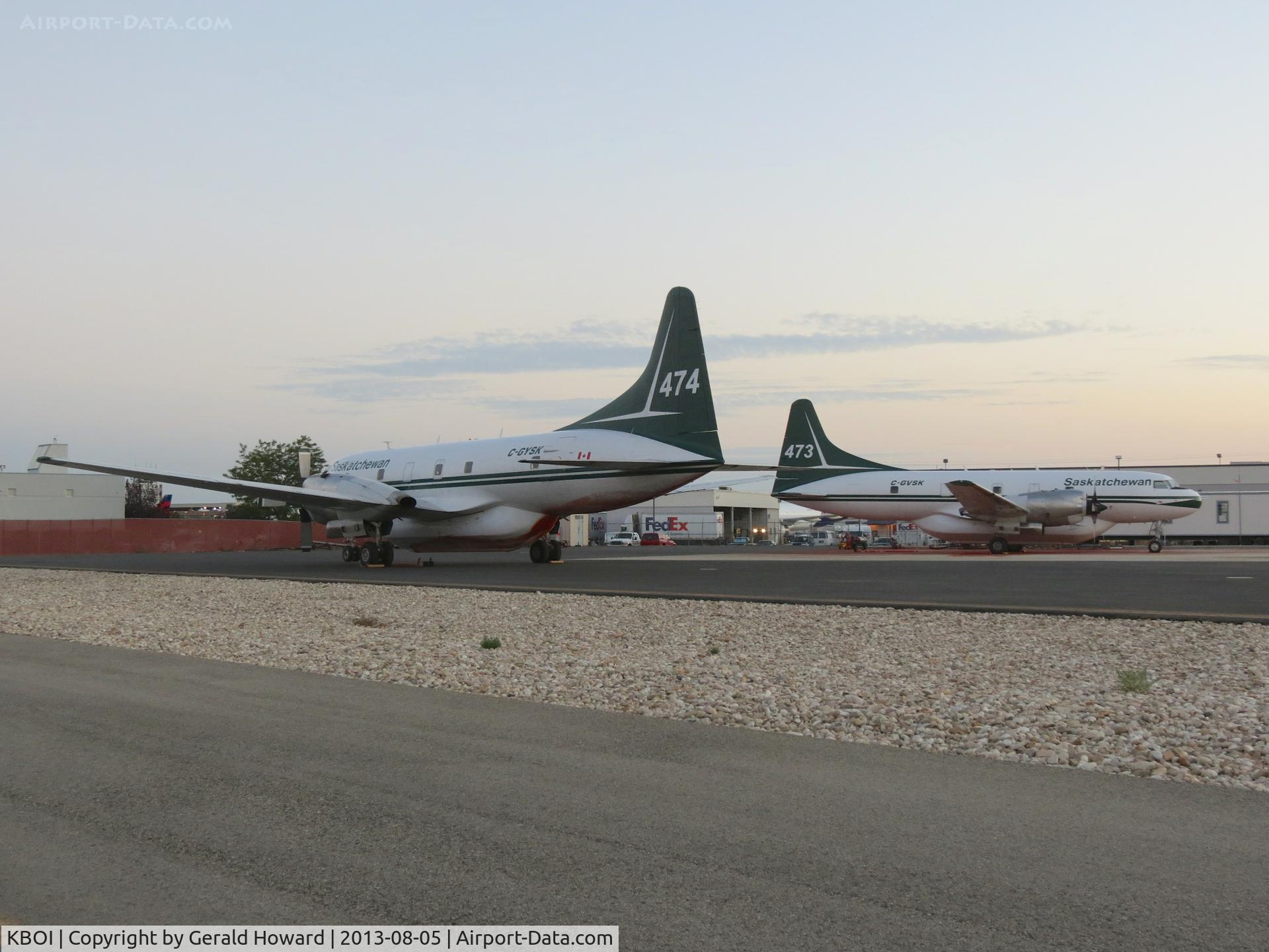 Boise Air Terminal/gowen Fld Airport (BOI) - Tankers 473 & 474 parked on the west end of NIFC ramp.