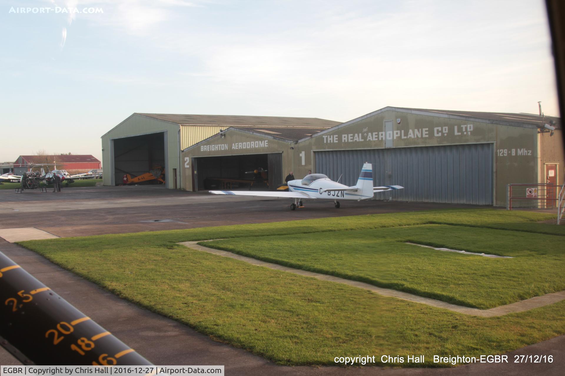 EGBR Airport - taxiing to the pumps at Breighton in Max Holste MH-1521M Broussard G-CIGH after our flight to Wickenby