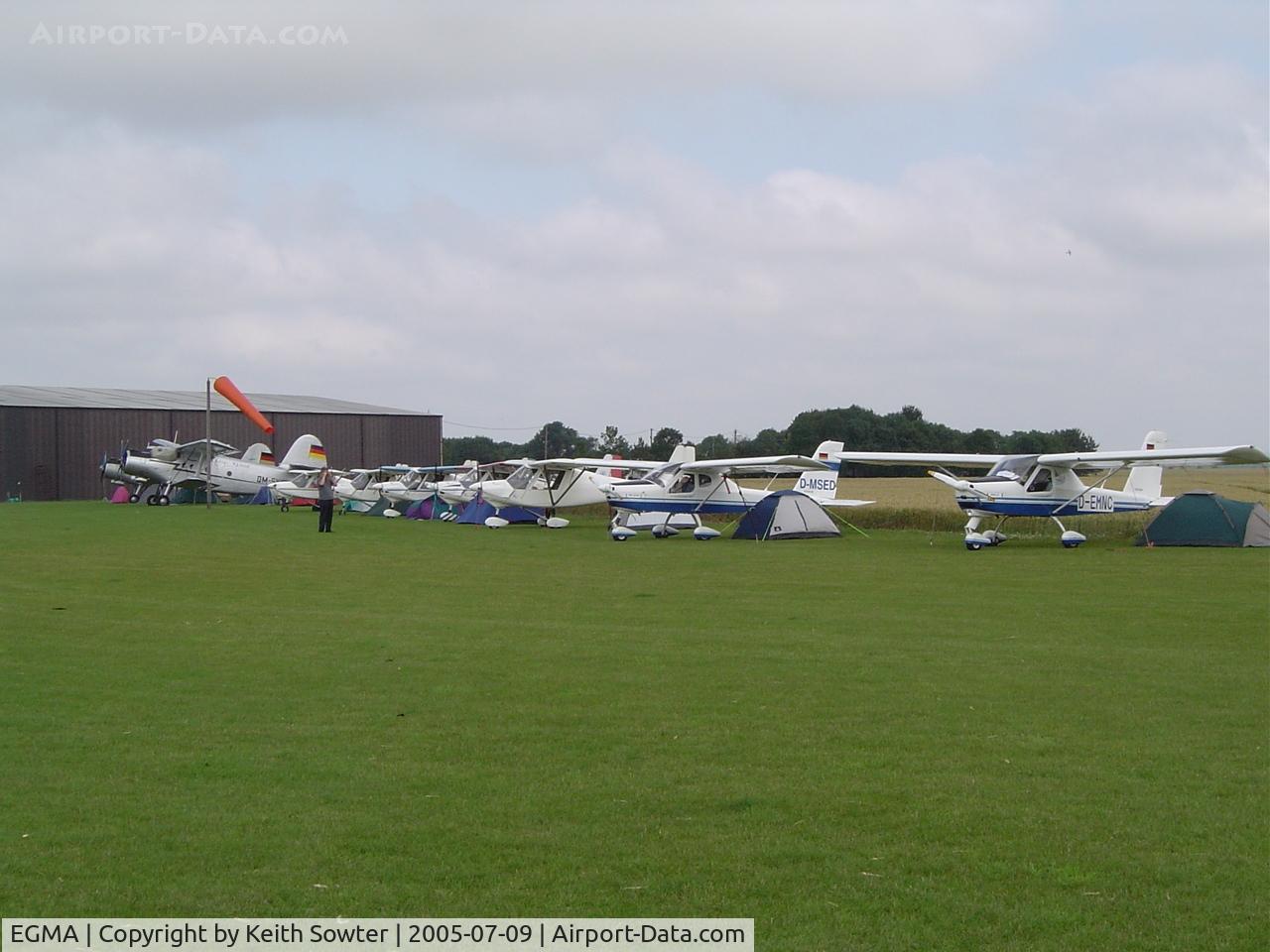 Fowlmere Airport, Cambridge, England United Kingdom (EGMA) - Line up of visitors