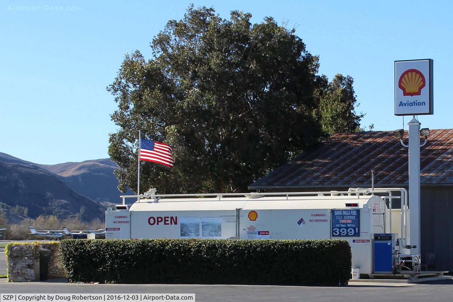 Santa Paula Airport (SZP) - Santa Paula SHELL 100LL Self-Serve Fuel Dock, location: center field North, unchanged fuel price