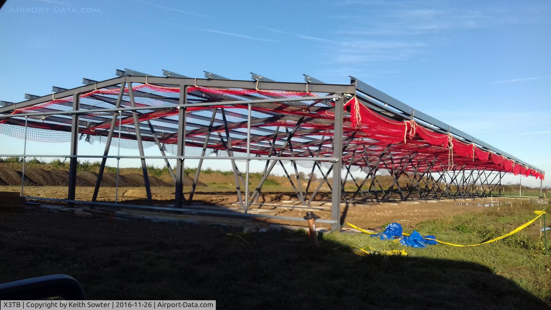 X3TB Airport - Structure of the new purpose built glider Hangar - will allow storage of gliders either side - full sliding doors on both sides.