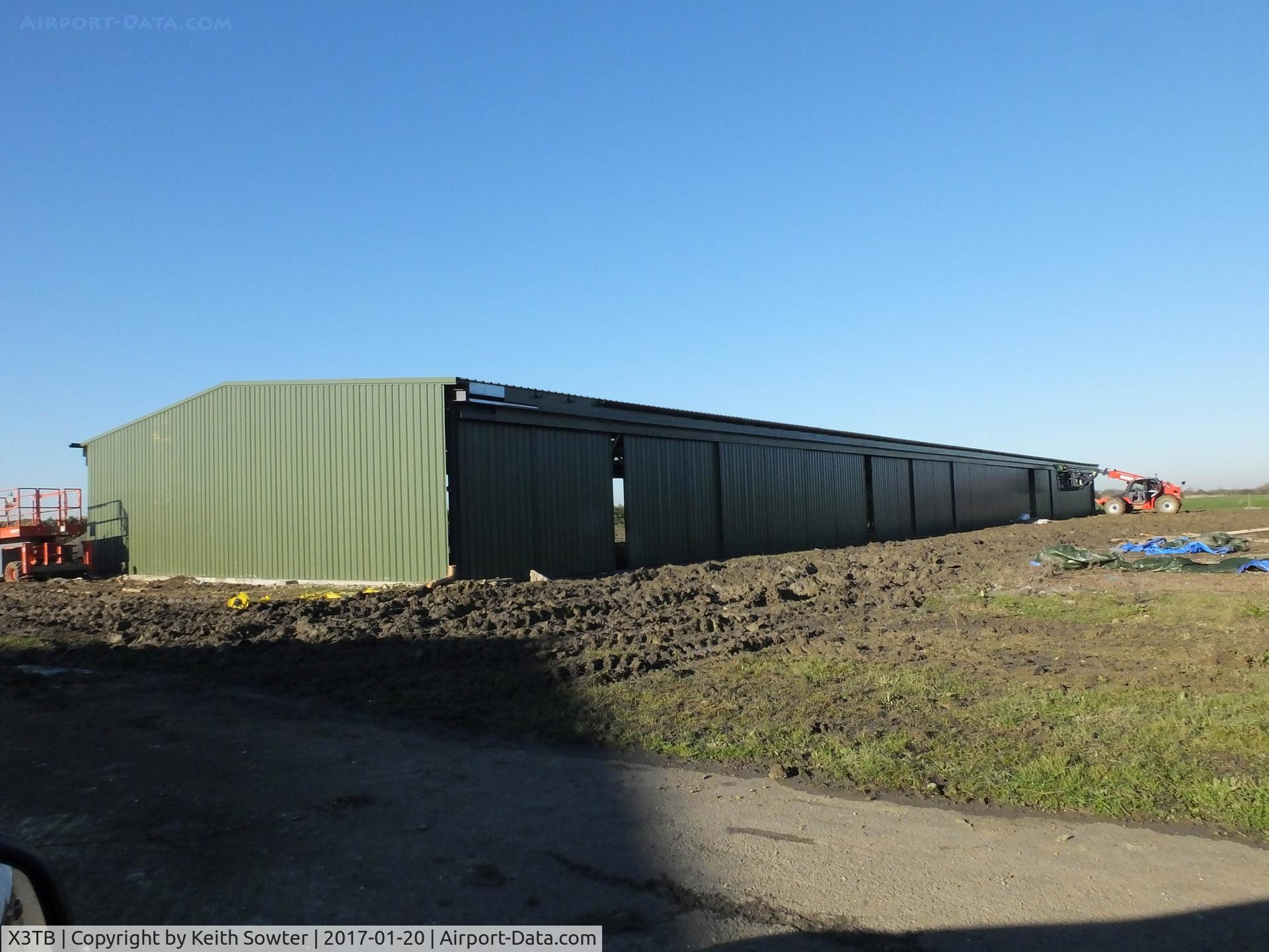 X3TB Airport - Tibenham Airfield Cladding almost finished of the new purpose built glider Hangar - will allow storage of gliders either side - full sliding doors on both sides.