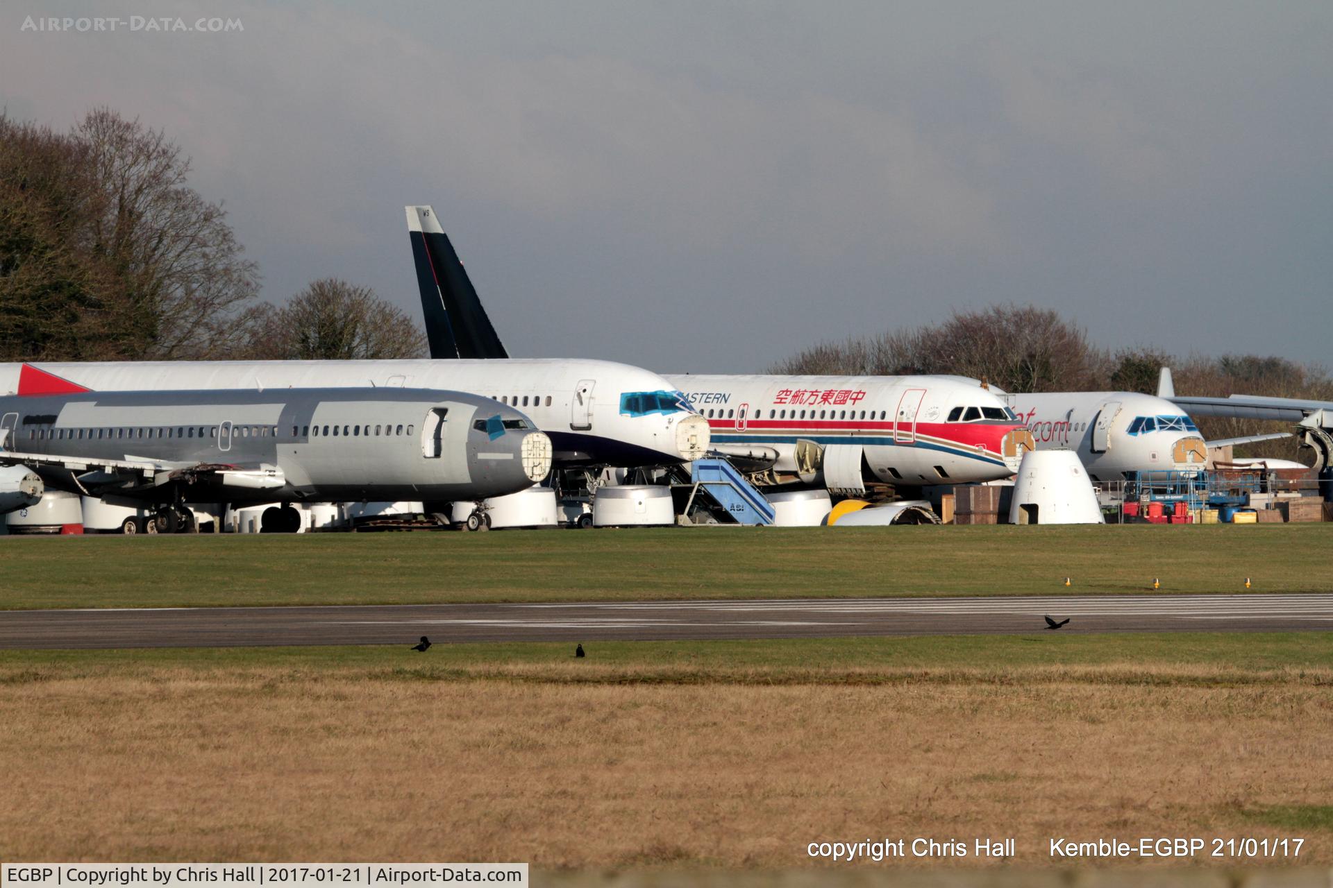Kemble Airport, Kemble, England United Kingdom (EGBP) - the scrapping area at Kemble