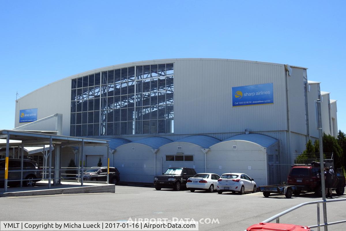 Launceston Airport, Launceston, Tasmania Australia (YMLT) - The Sharp Airlines hangar also houses the small check-in and passenger waiting area.