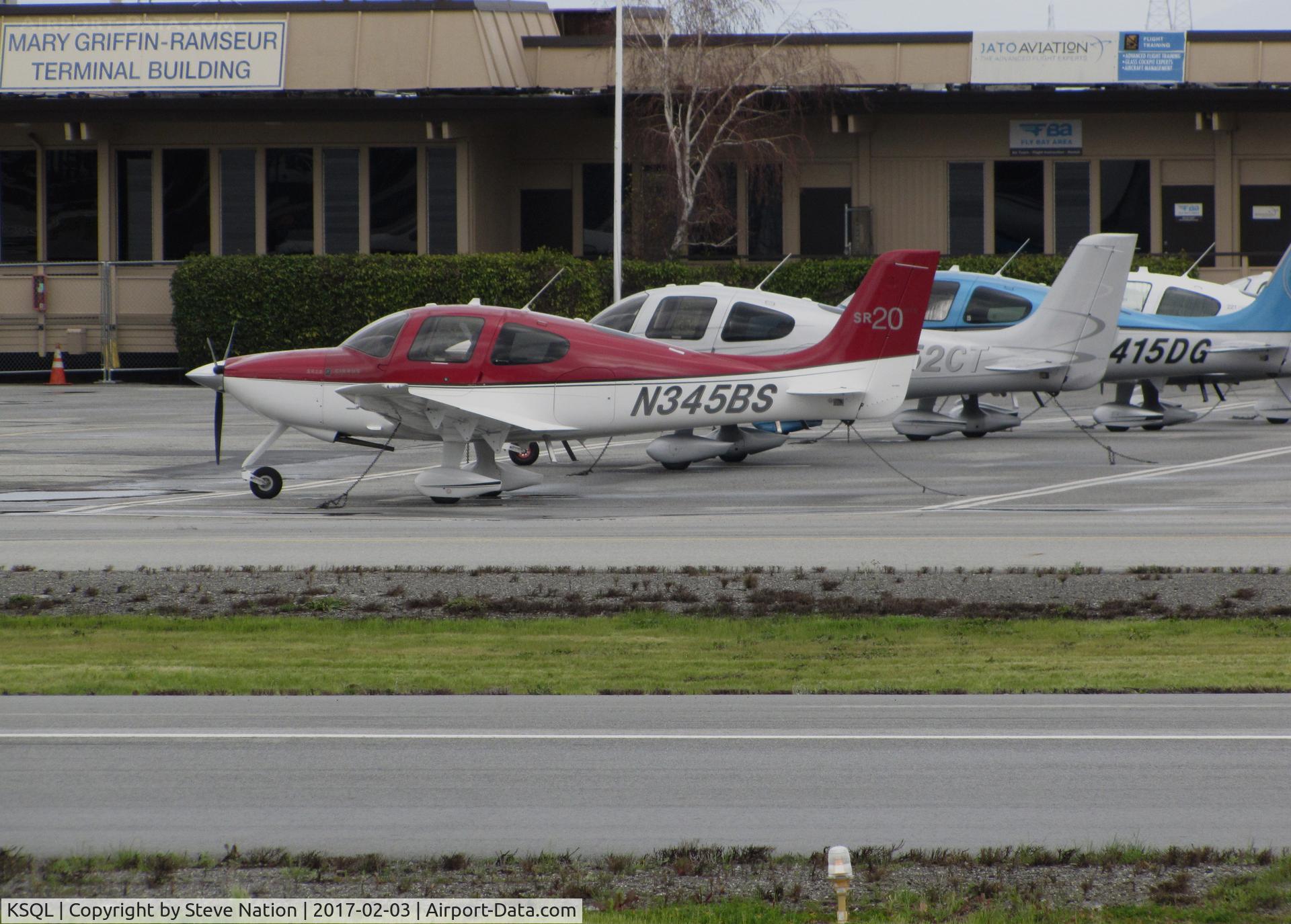 San Carlos Airport (SQL) - Line-up of locally-based Cirrus SR20 + SR22 aircraft @ San Carlos Airport, CA (viewed facing east) 