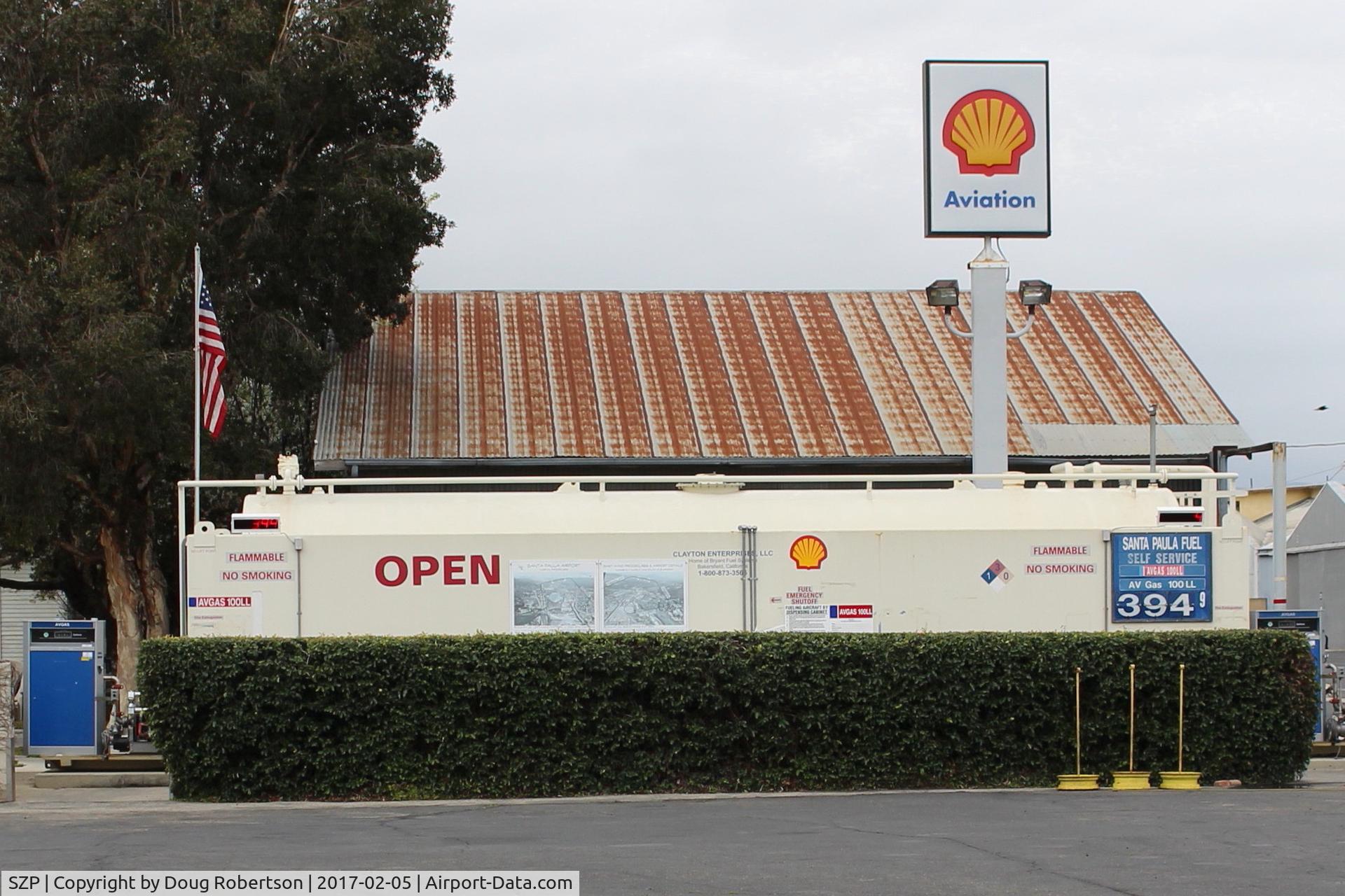 Santa Paula Airport (SZP) - Santa Paula Self-Serve SHELL AVIATION 100LL Fuel Dock, Location: Center Field-North. No price change
