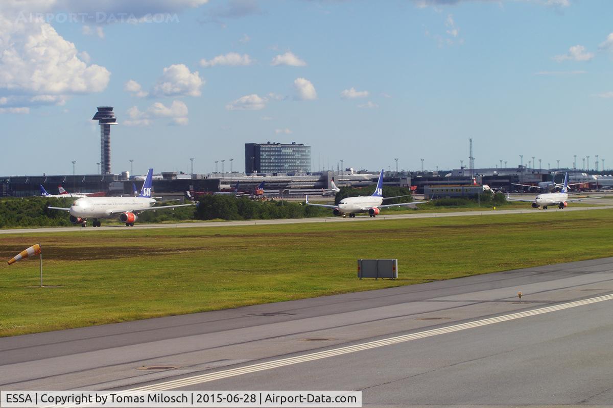 Stockholm-Arlanda Airport, Stockholm Sweden (ESSA) - Airport Arlanda seen while taxiiing to the start of our flight to SXF