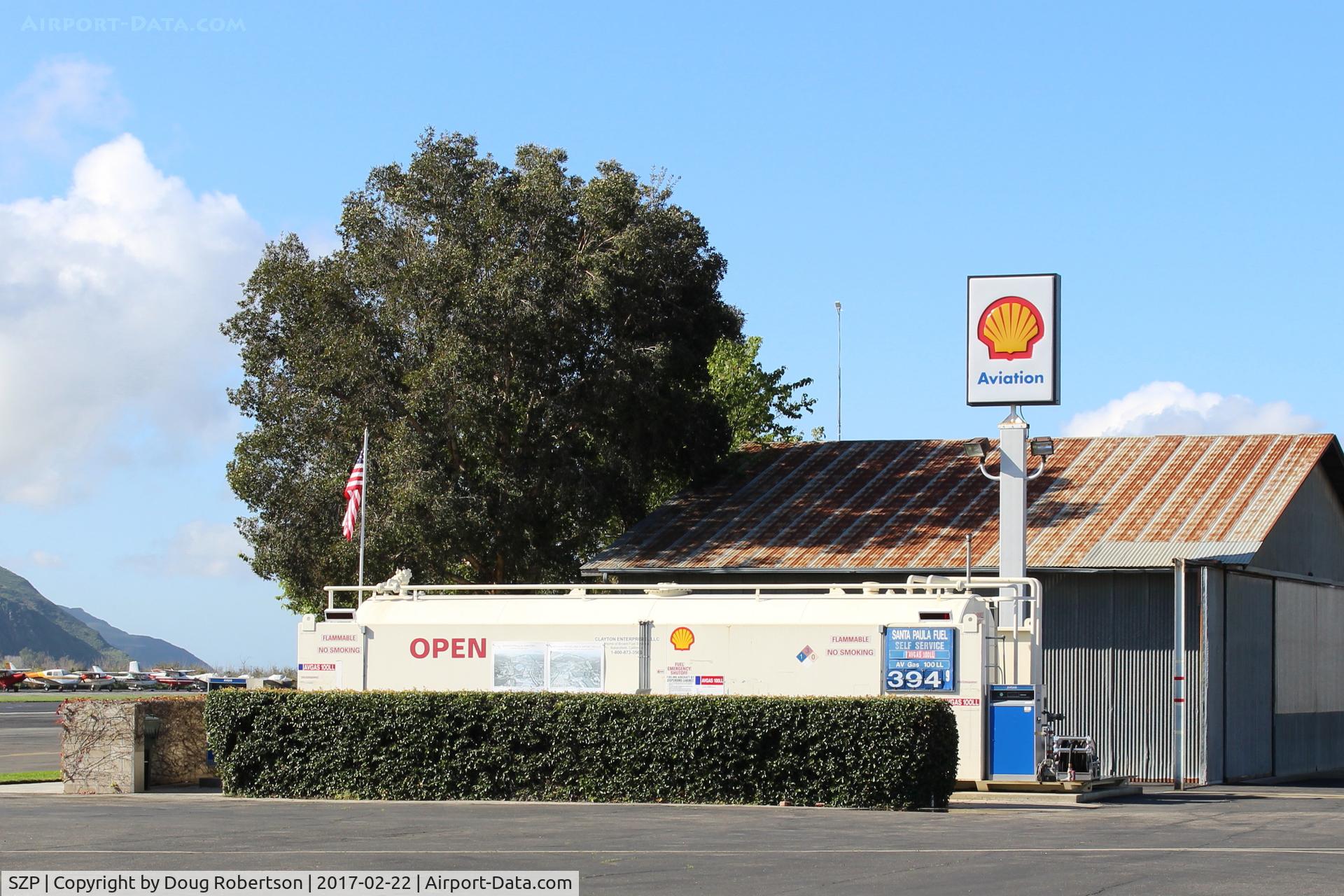 Santa Paula Airport (SZP) - Santa Paula SHELL 100LL Self-Serve Aviation Fuel Dock, Location: mid-field North