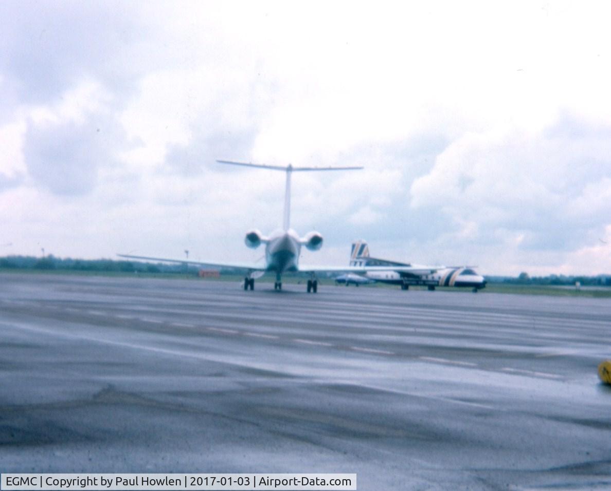 London Southend Airport, Southend-on-Sea, England United Kingdom (EGMC) - View over ramp with Gulfstream II and British Air Ferries Handley Page Herald