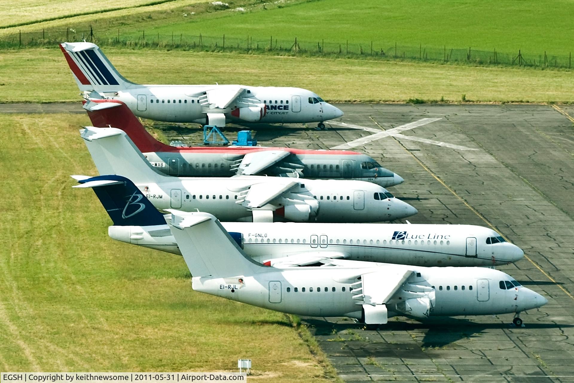 Norwich International Airport, Norwich, England United Kingdom (EGSH) - View of storage area May 2011.