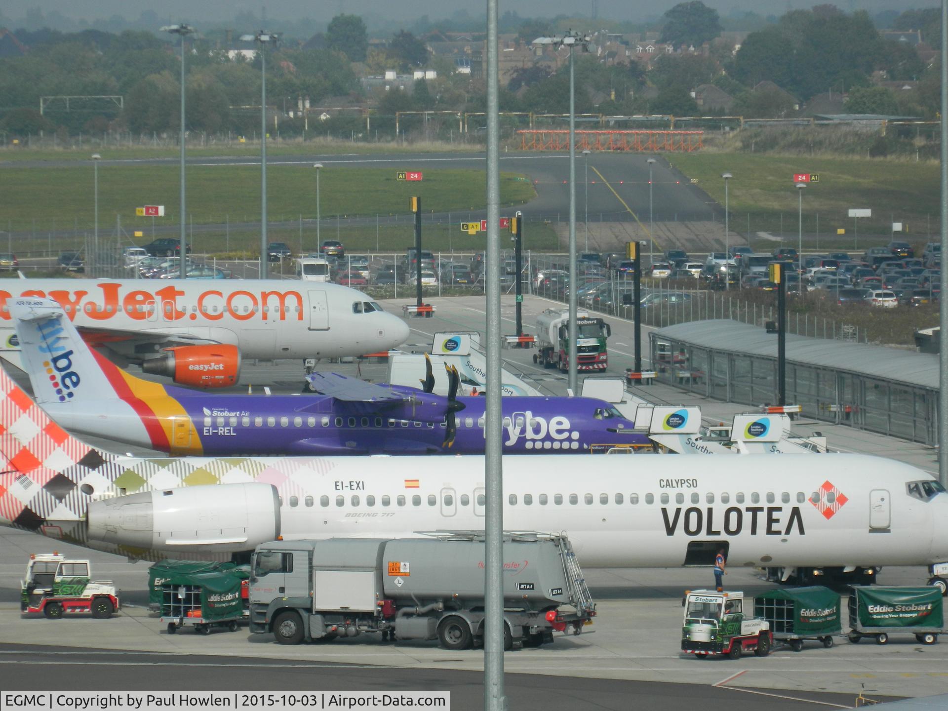 London Southend Airport, Southend-on-Sea, England United Kingdom (EGMC) - View of new stands from Holiday Inn , October 2015