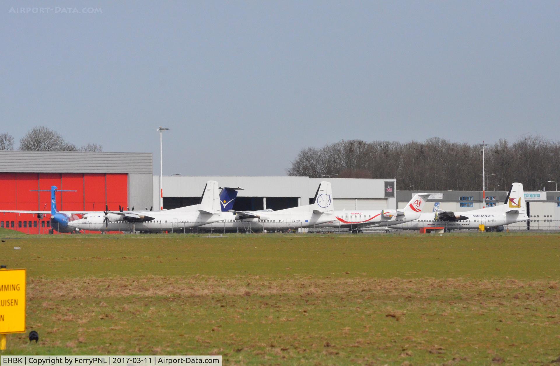 Maastricht Aachen Airport, Maastricht Netherlands (EHBK) - Overview of Maastricht Aachen Airport (NL) with some of  the stored Fokker, ATR, DHC and Canadair aircraft.