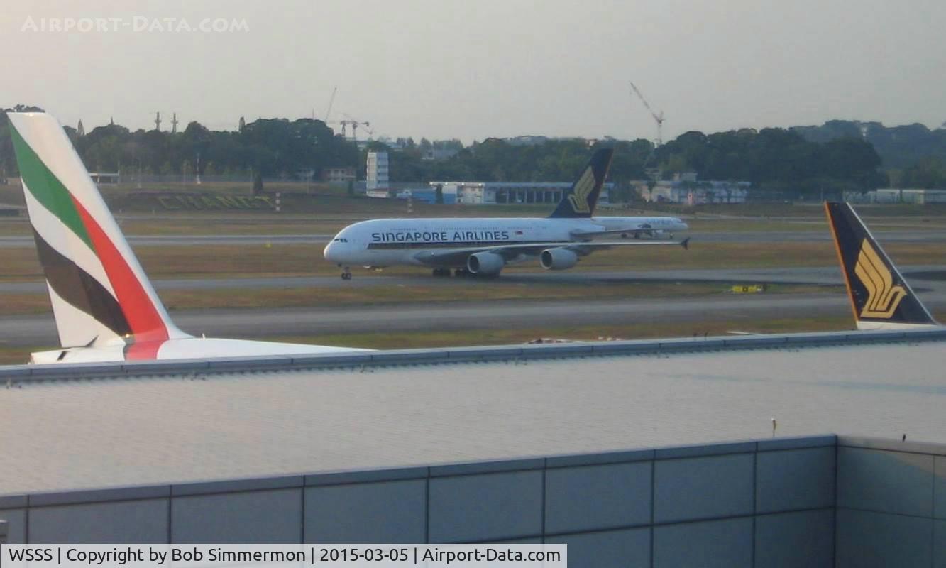 Singapore Changi Airport, Changi Singapore (WSSS) - Airbus A380 arriving at Changi Airport