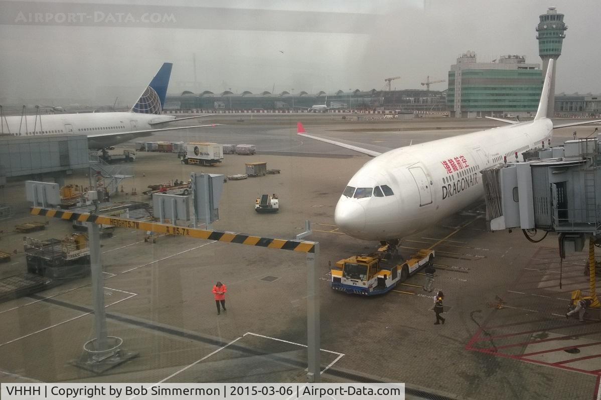 Hong Kong International Airport, Hong Kong Hong Kong (VHHH) - Dragonair flight arriving at Hong Kong Intl'l