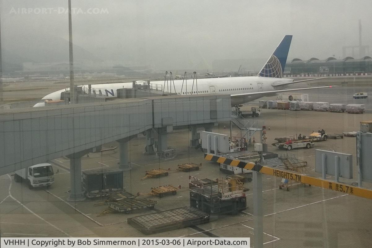 Hong Kong International Airport, Hong Kong Hong Kong (VHHH) - UA896 preparing for the long flight from Hong Kong to Chicago O'Hare.