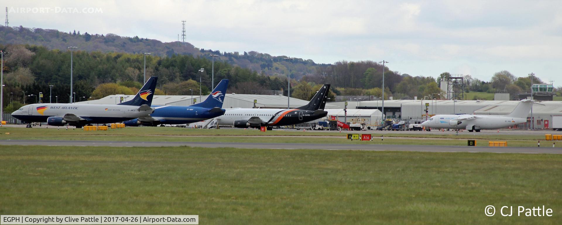 Edinburgh Airport, Edinburgh, Scotland United Kingdom (EGPH) - Cargo area line-up on north side at EDI