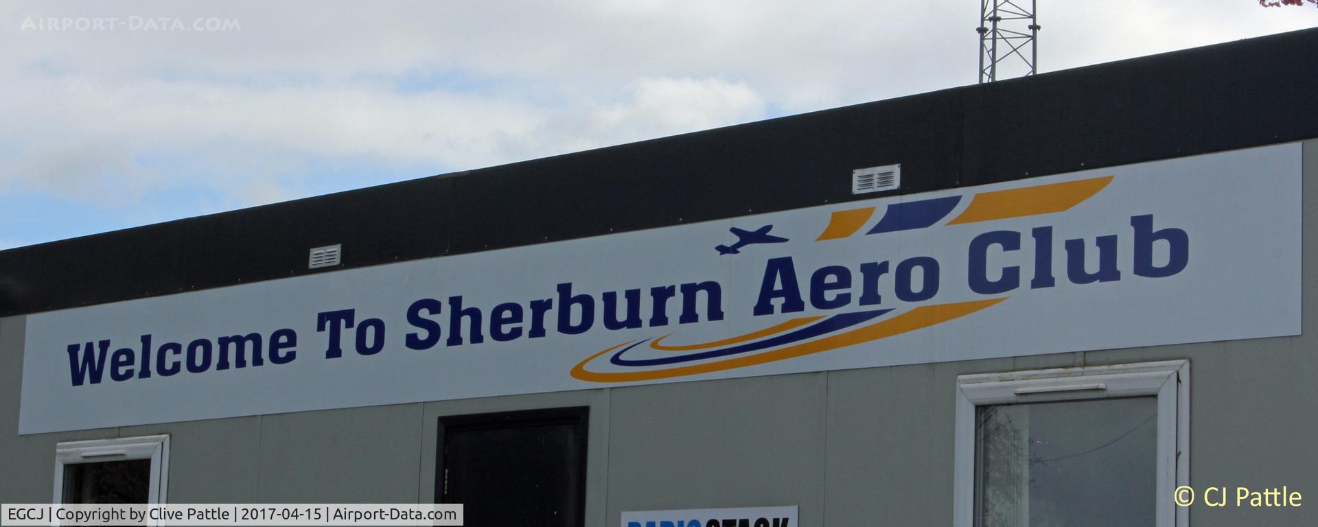 Sherburn-in-Elmet Airfield Airport, Sherburn-in-Elmet, England United Kingdom (EGCJ) - Sherburn Aero Club sign at EGCJ
