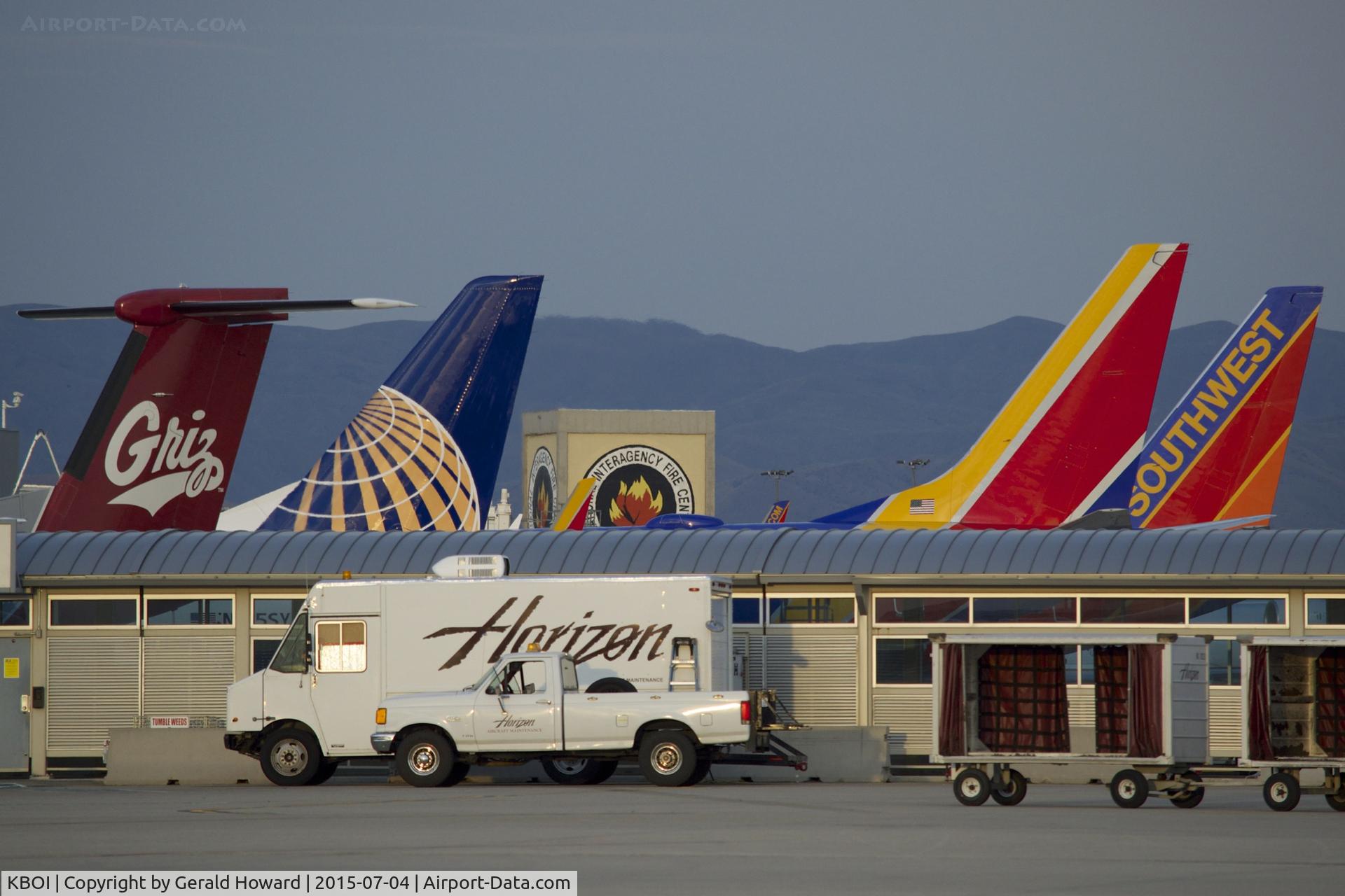 Boise Air Terminal/gowen Fld Airport (BOI) - Aircraft parked on the south side of Concourse B.