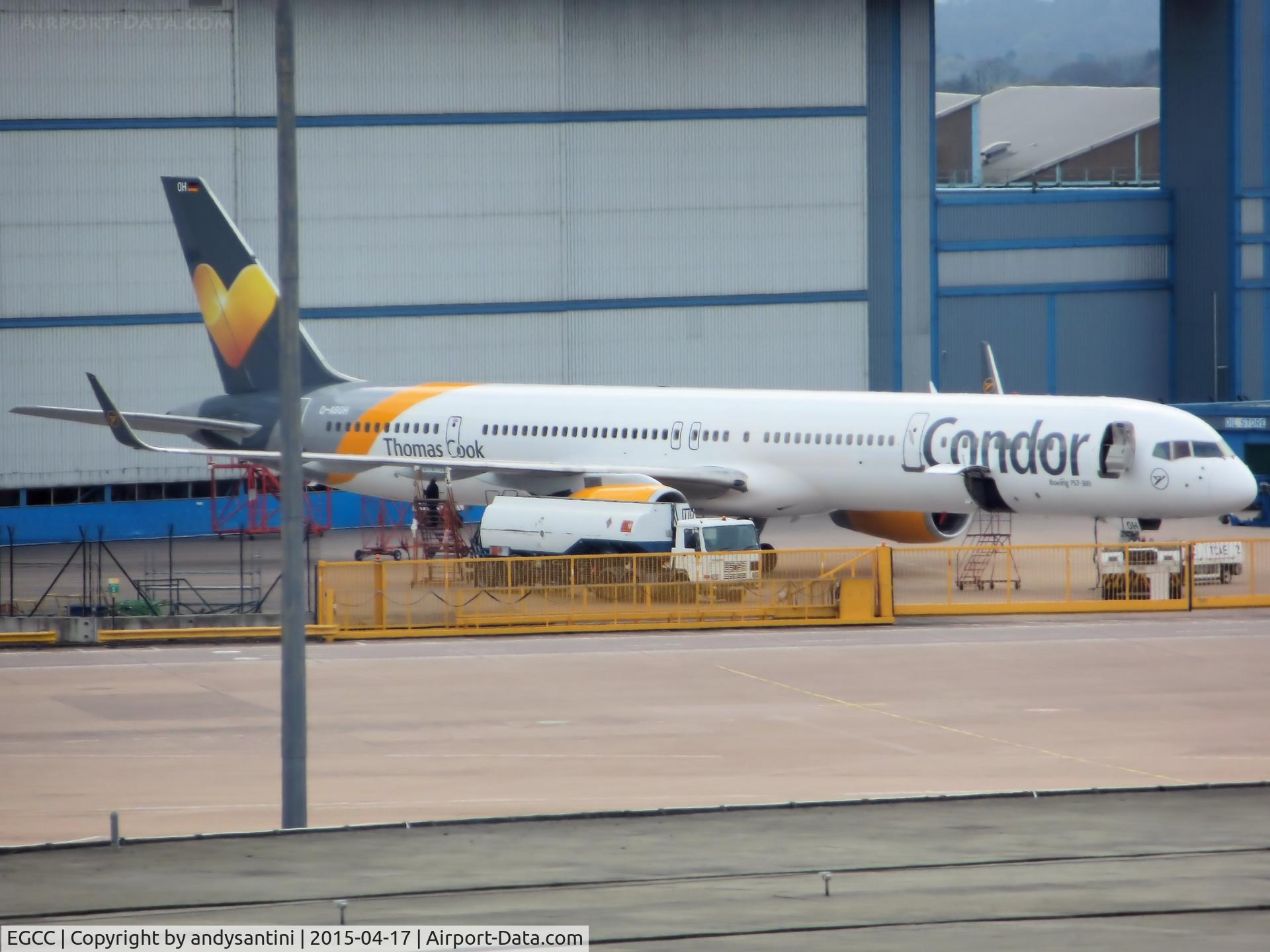Manchester Airport, Manchester, England United Kingdom (EGCC) - D-ABOH B753 outside thomas cook hanger 
