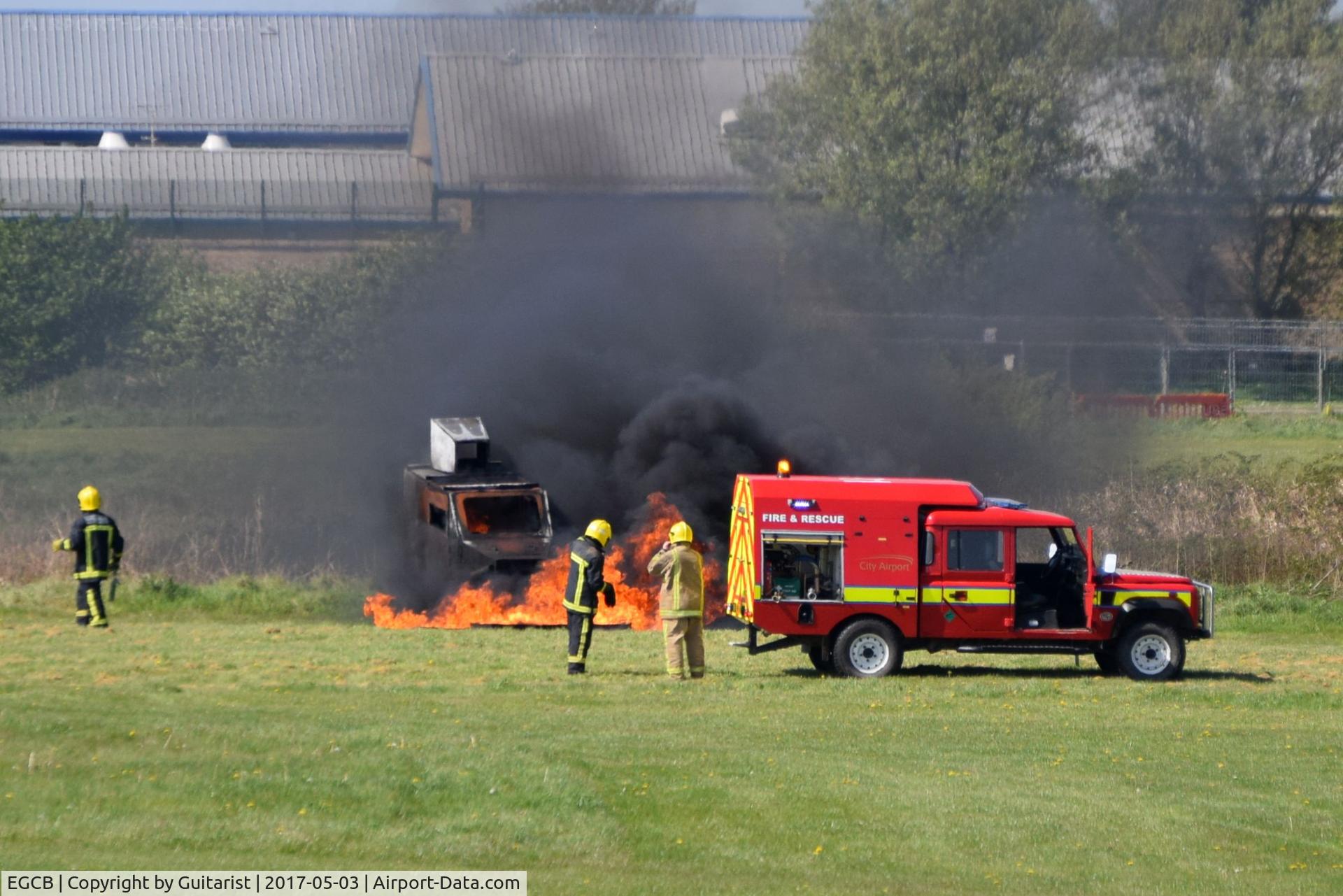 City Airport Manchester, Manchester, England United Kingdom (EGCB) - Fire training at City Airport Manchester