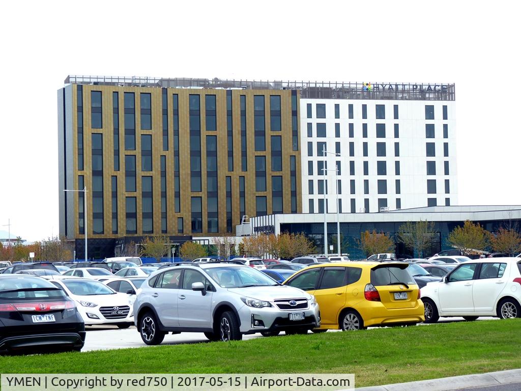 Essendon Airport, Essendon North, Victoria Australia (YMEN) - This is the Hyatt Place hotel being built at the entrance to the airport. On Micha Lueka's aerial photo, it looks like a megatron screen in the lower left of the image. This is a view from the rear.