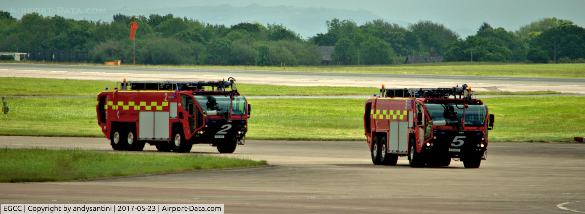Manchester Airport, Manchester, England United Kingdom (EGCC) - airport fire trucks
