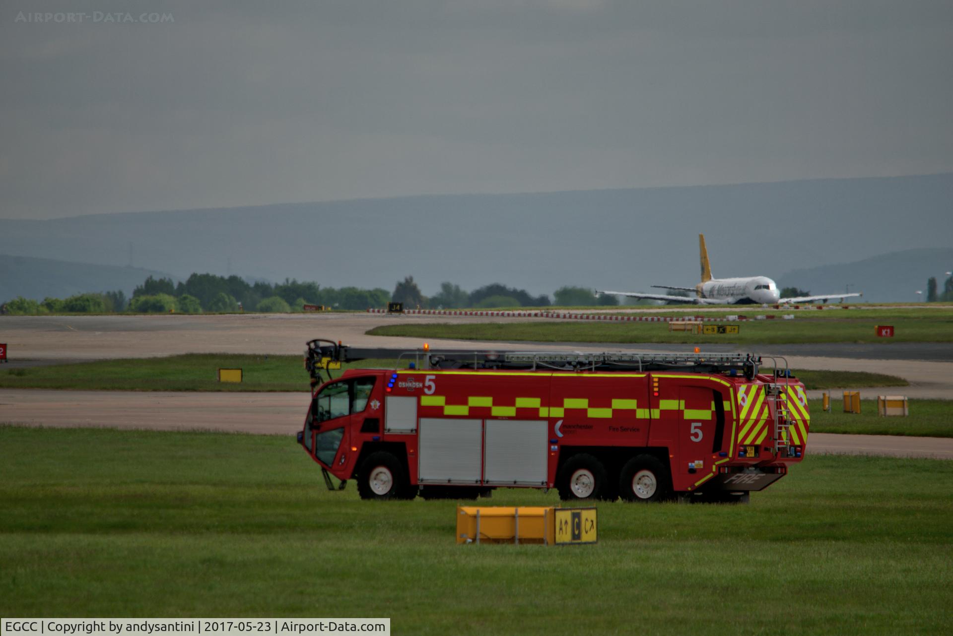 Manchester Airport, Manchester, England United Kingdom (EGCC) - airport fire trucks