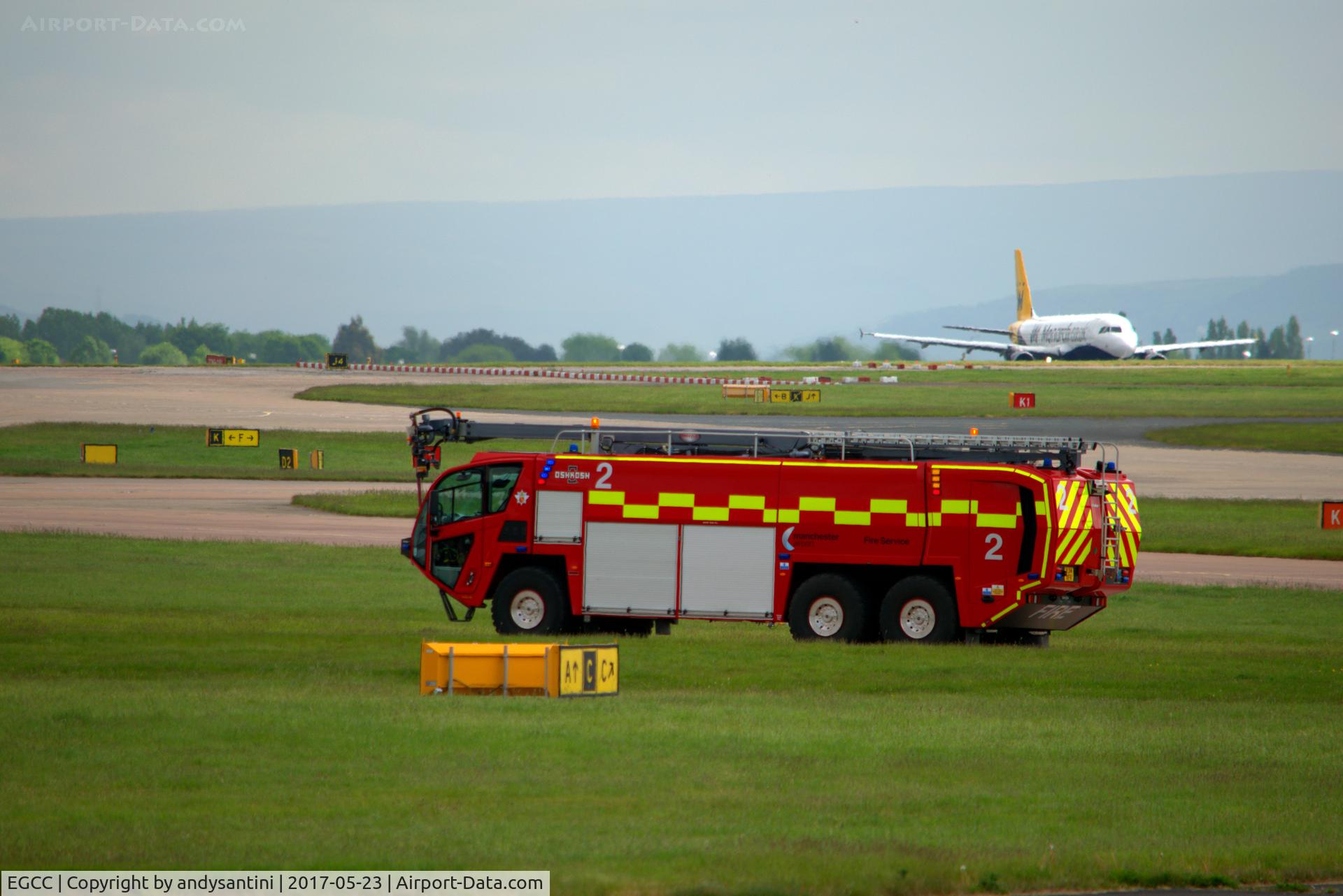 Manchester Airport, Manchester, England United Kingdom (EGCC) - airport fire trucks
