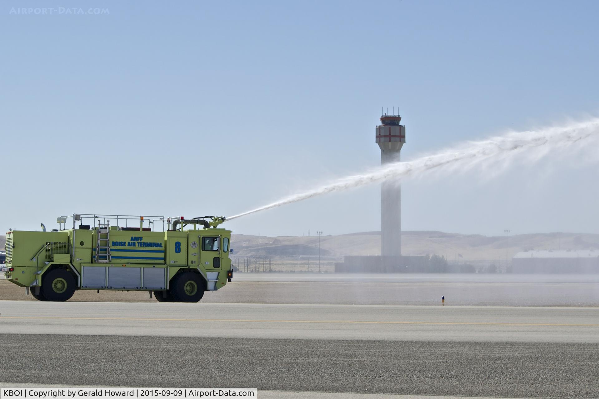 Boise Air Terminal/gowen Fld Airport (BOI) - ARFF Unit #8 practicing.