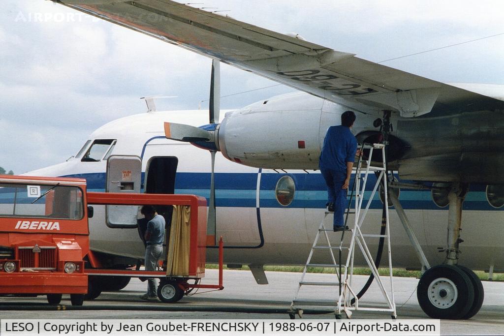 San Sebastián Airport, San Sebastián Spain (LESO) - AVIACO Fokker F27-100 Friendship from and to Madrid Barajas