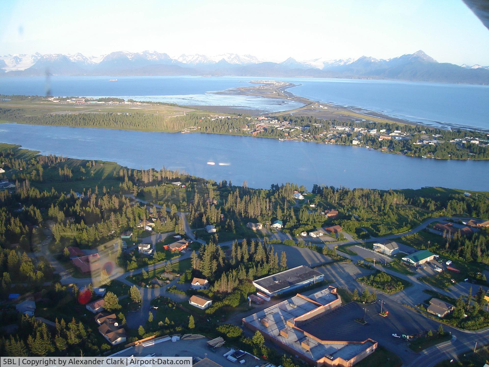 Homer-beluga Lake Seaplane Base (5BL) - Beluga Lake Seaplane Base as seen from the north west, ove rthe city of Homer Alaska. 